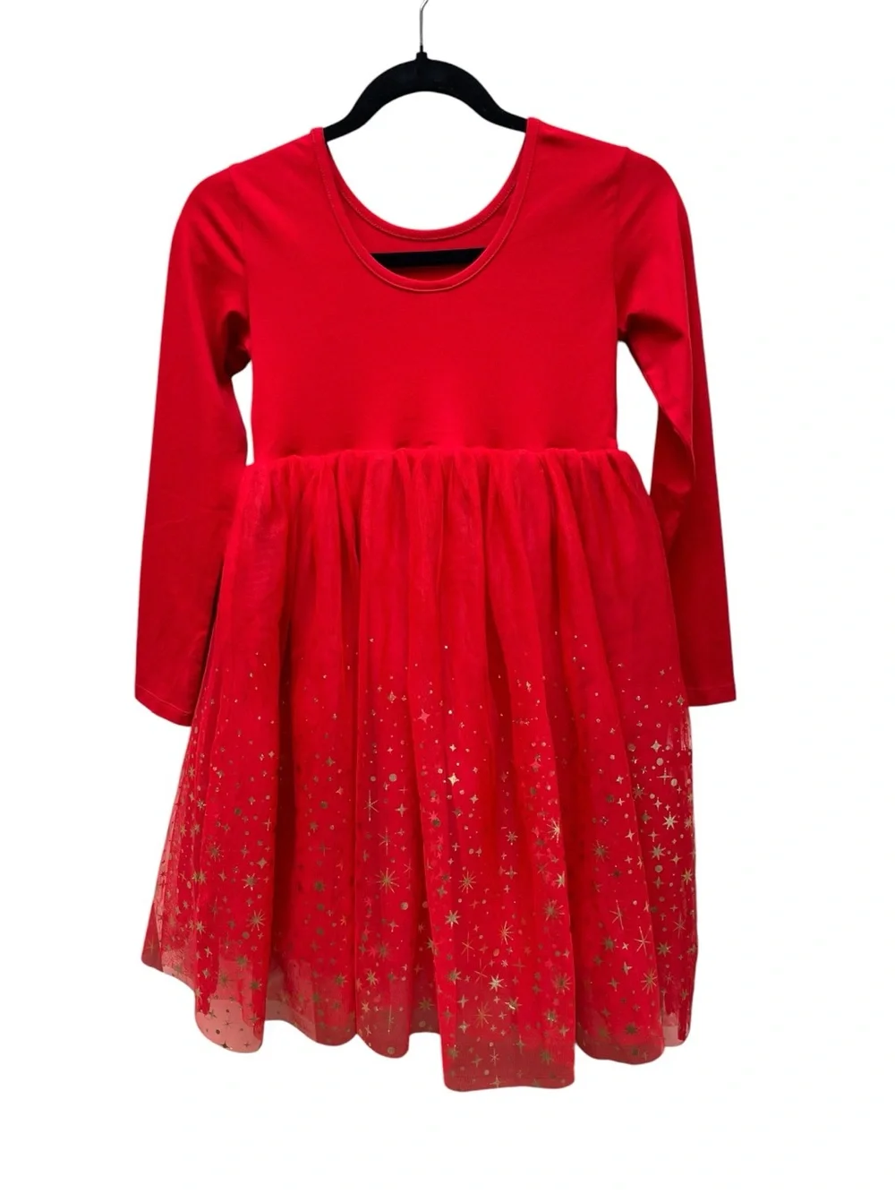 Hanna Andersson Red Gold Star Tulle Holiday Twirl Dress Girls 10 NWOT